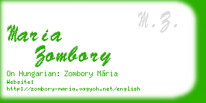 maria zombory business card